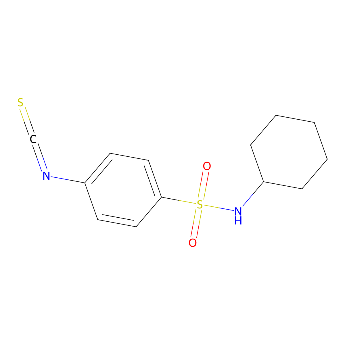 N-cyclohexyl-4-isothiocyanatobenzenesulfonamide molecular structure, CAS 100615-88-1