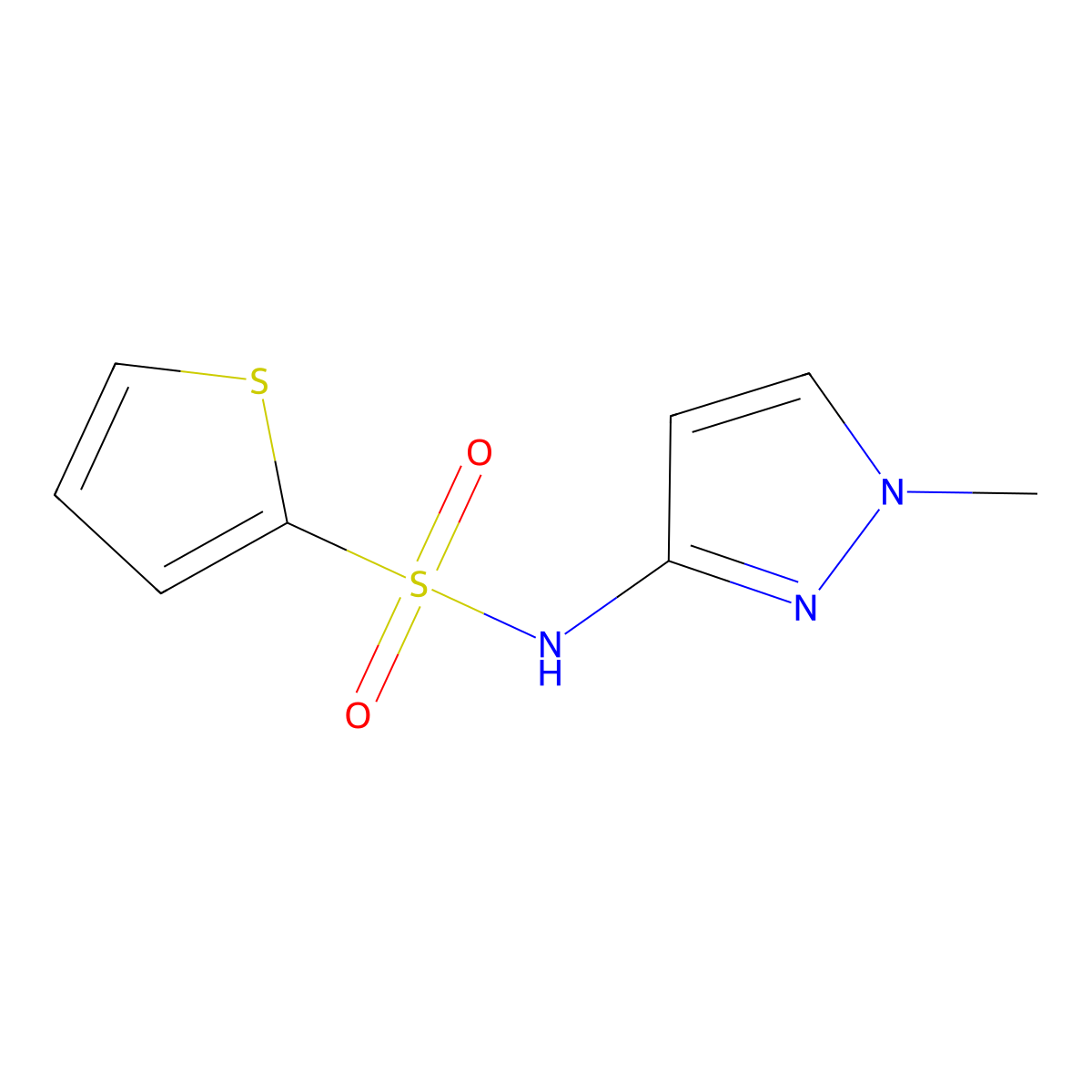 (1-Methylpyrazol-3-yl)(2-thienylsulfonyl)amine molecular structure, CAS 1006158-73-1