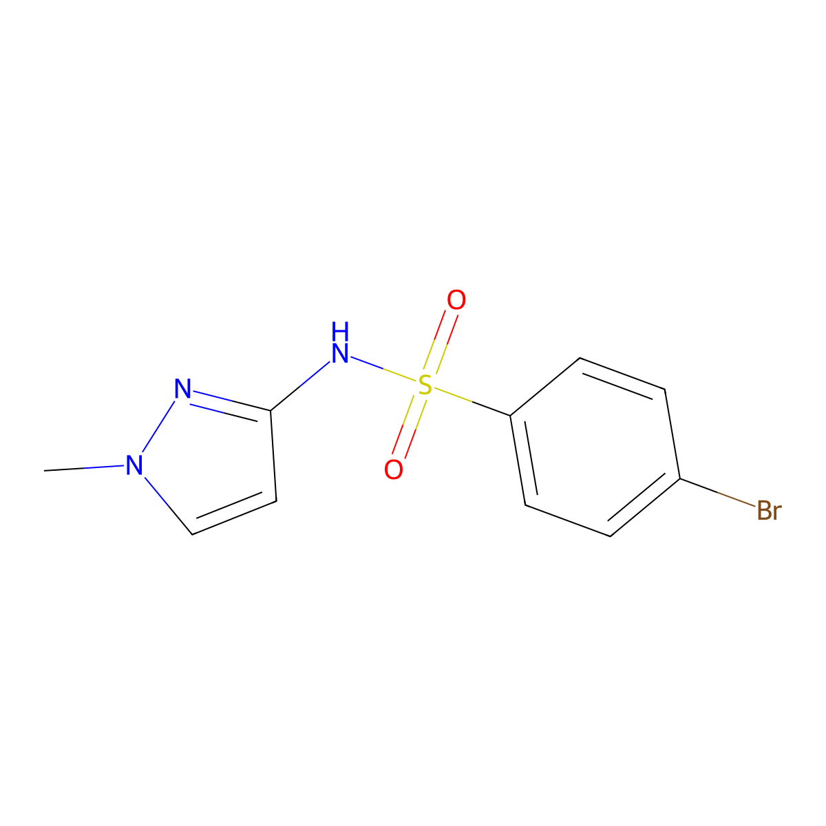 4-Bromo-n-(1-methyl-1h-pyrazol-3-yl)benzenesulfonamide molecular structure, CAS 1006159-06-3