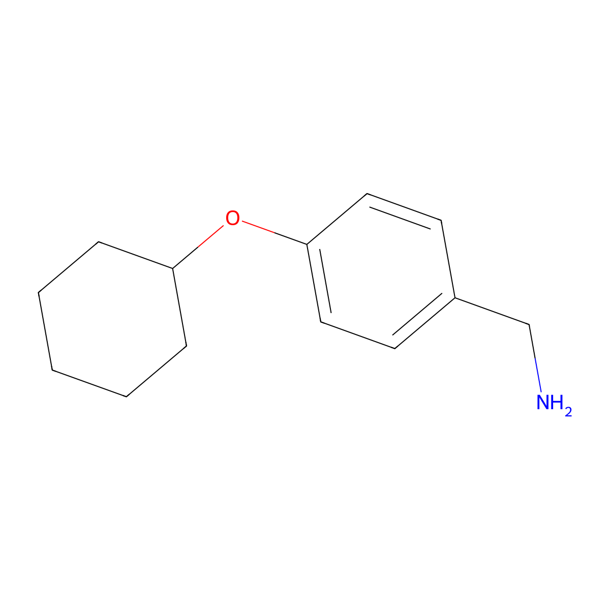 (4-(Cyclohexyloxy)phenyl)methanamine molecular structure, CAS 100617-42-3