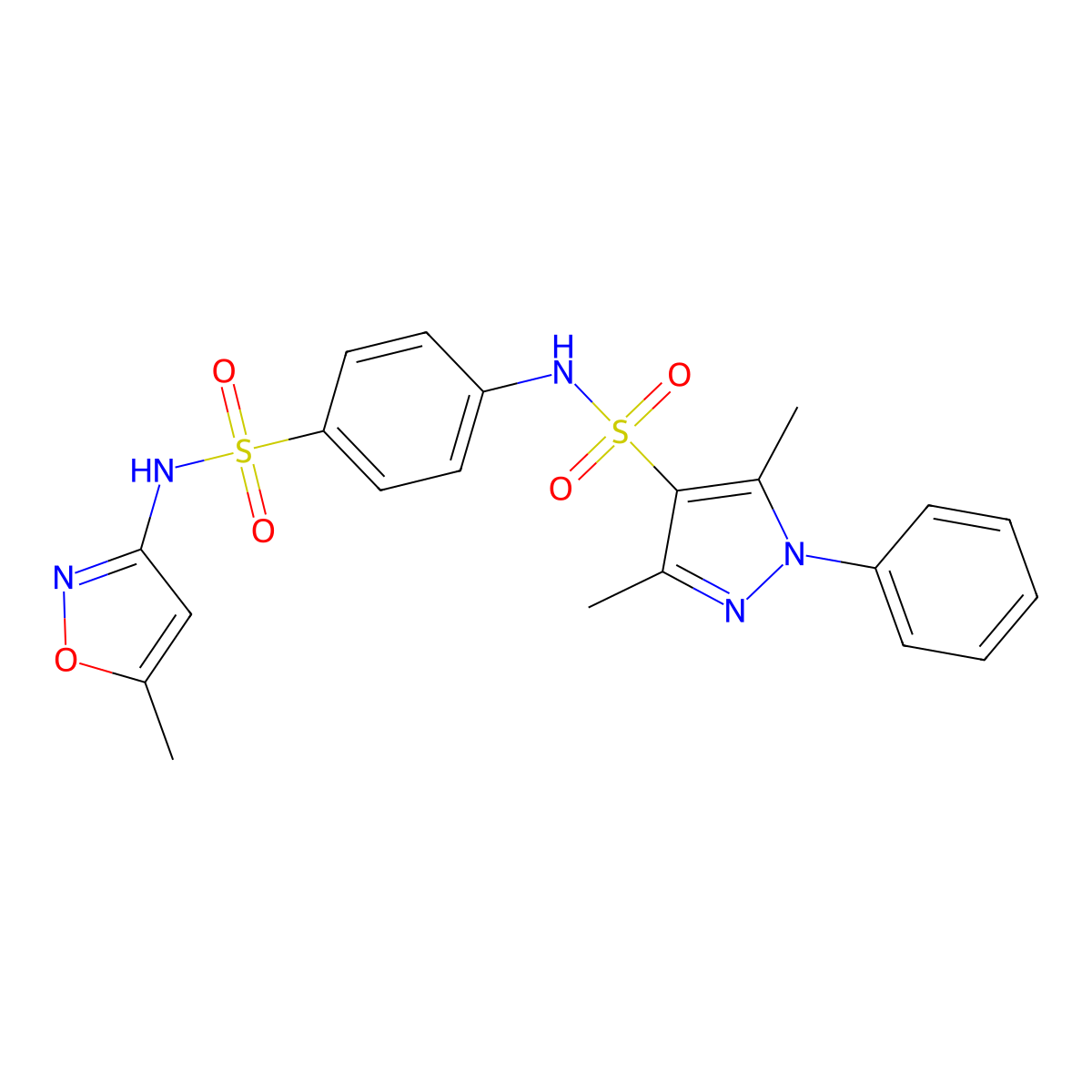 [(3,5-Dimethyl-1-phenylpyrazol-4-yl)sulfonyl](4-{[(5-methylisoxazol-3-yl)amino]sulfonyl}phenyl)amine molecular structure, CAS 1006191-76-9