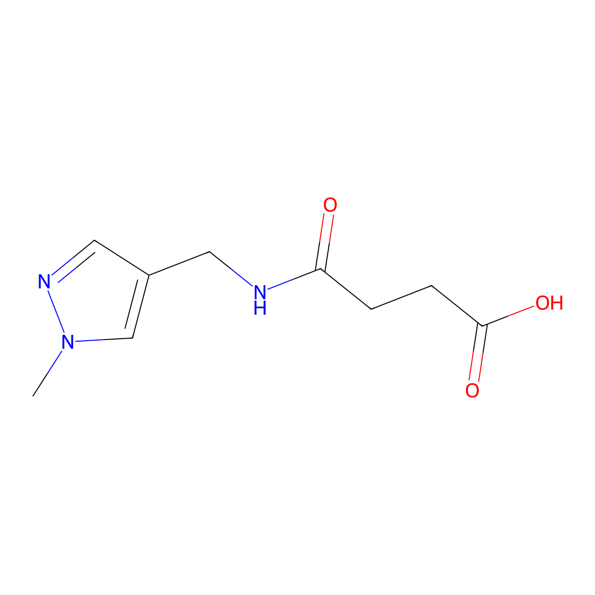 4-{[(1-methyl-1H-pyrazol-4-yl)methyl]amino}-4-oxobutanoic acid molecular structure, CAS 1006193-92-5