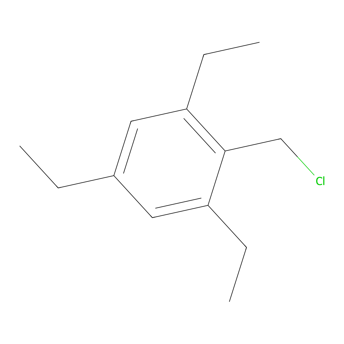 2,4,6-Triethylbenzyl chloride molecular structure, CAS 100620-31-3