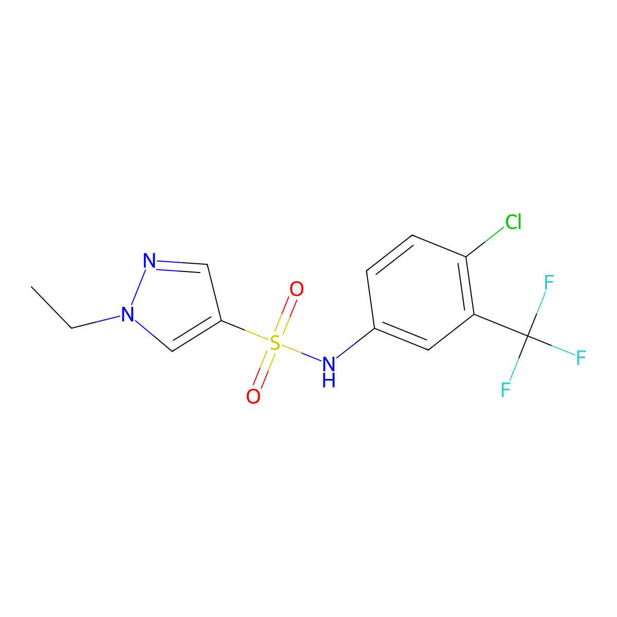 N-[4-chloro-3-(trifluoromethyl)phenyl]-1-ethyl-1H-pyrazole-4-sulfonamide molecular structure, CAS 1006210-61-2