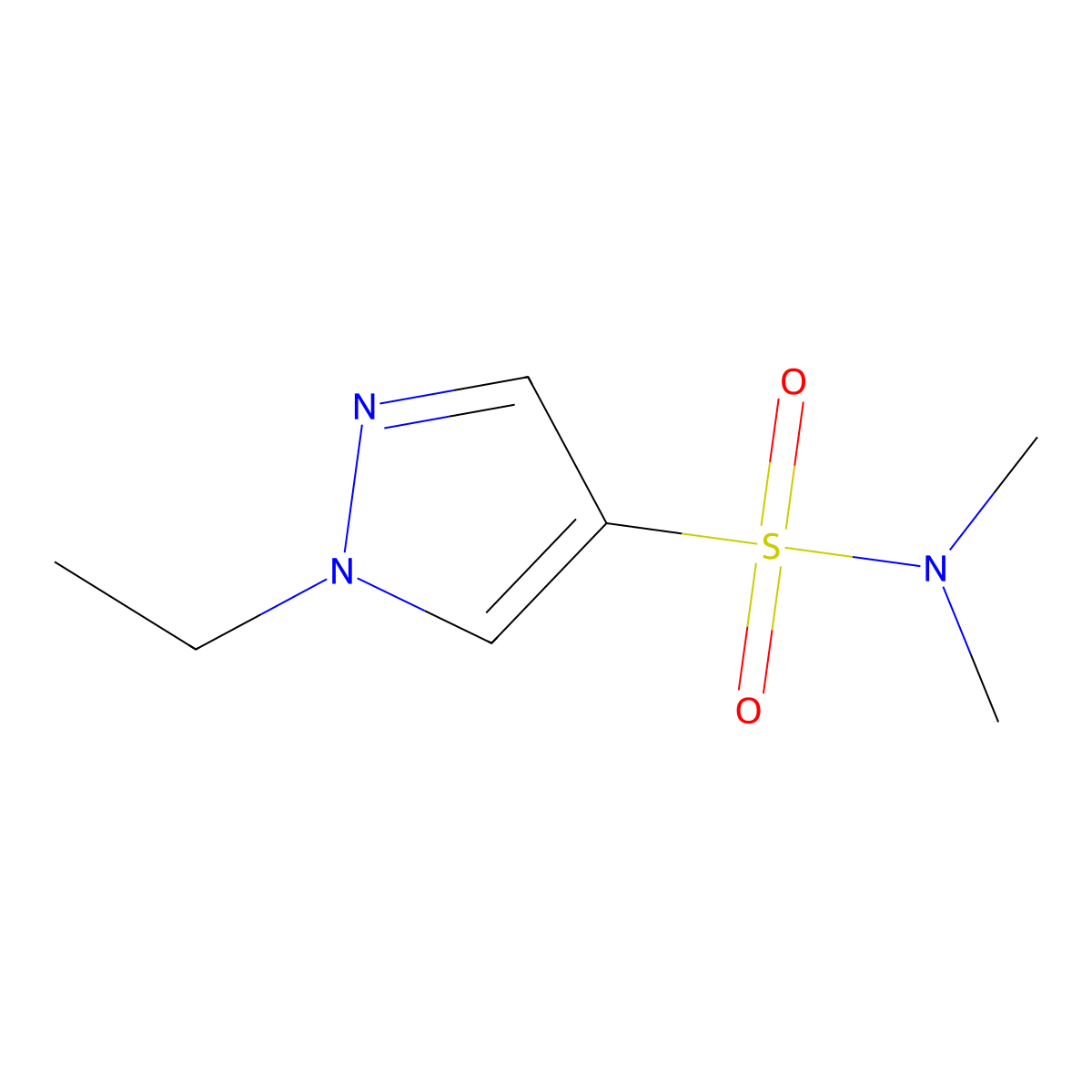 1-ethyl-N,N-dimethyl-1H-pyrazole-4-sulfonamide molecular structure, CAS 1006213-39-3