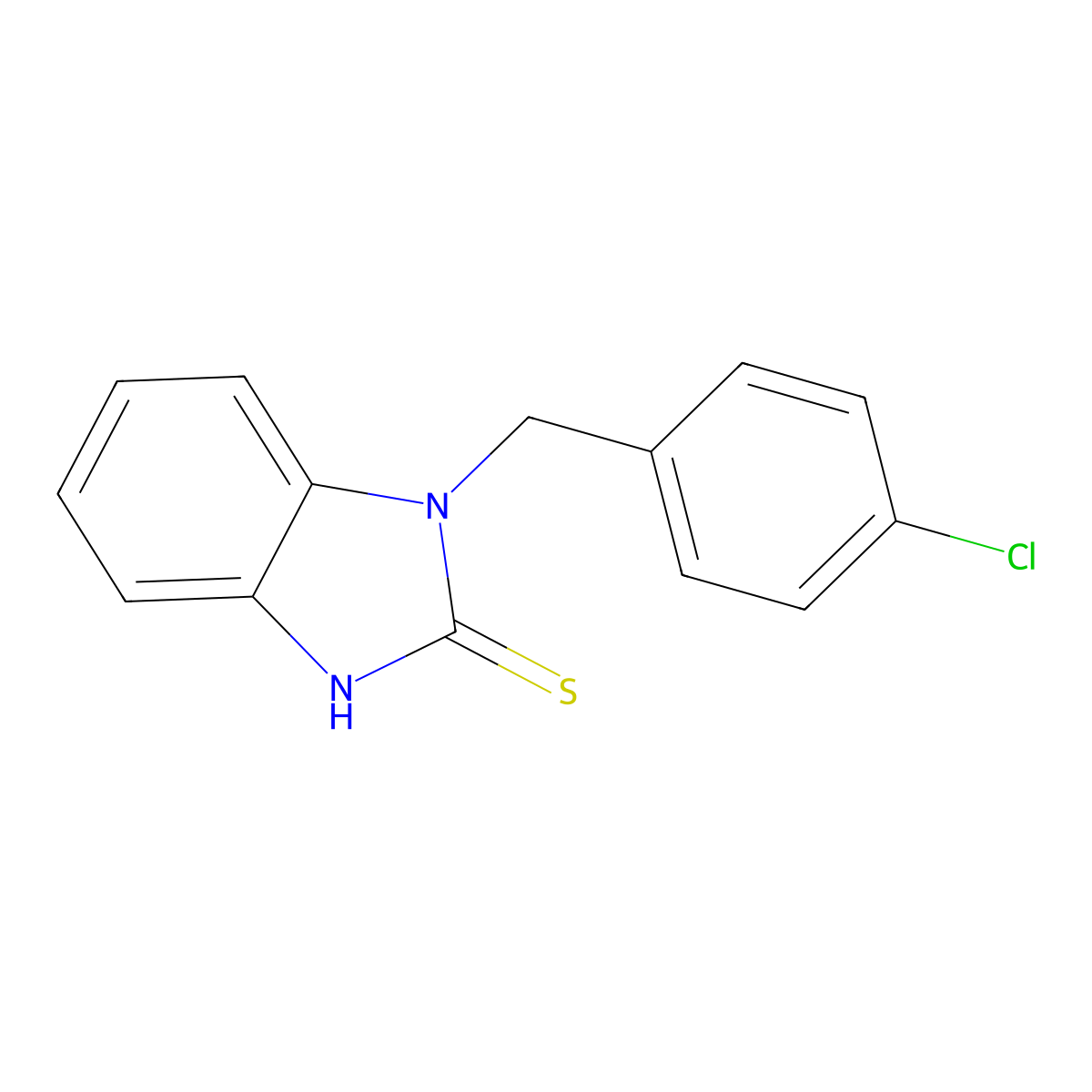 1-(4-chlorobenzyl)-1H-benzimidazole-2-thiol molecular structure, CAS 100622-93-3