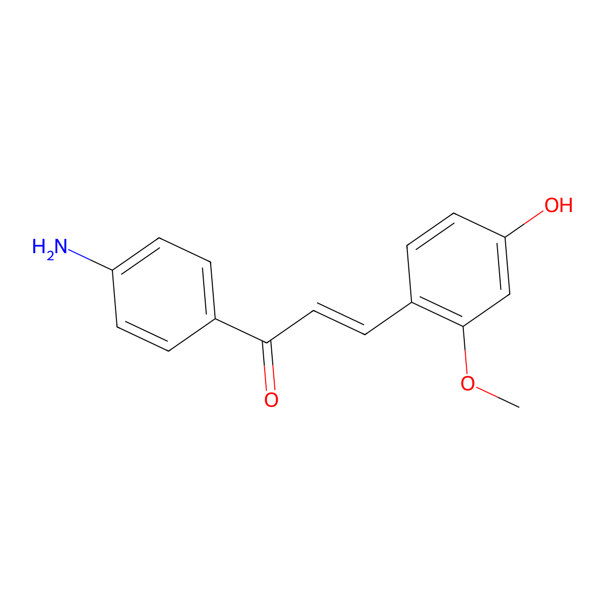 1-(4-Aminophenyl)-3-(4-hydroxy-2-methoxyphenyl)prop-2-EN-1-one molecular structure, CAS 1006268-64-9