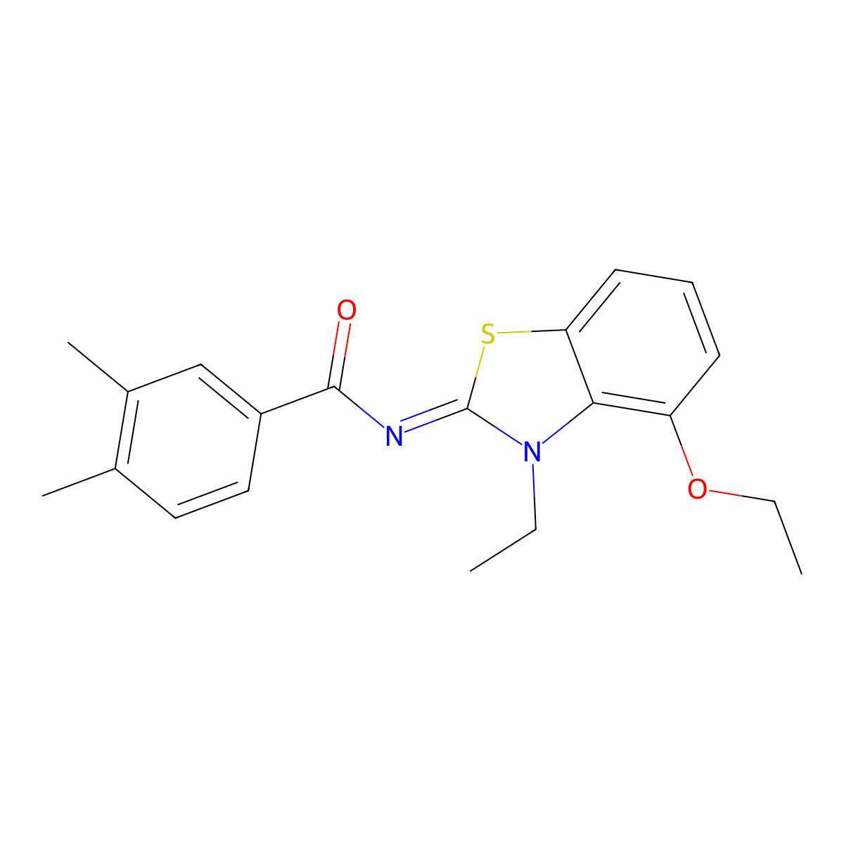 (E)-N-(4-ethoxy-3-ethylbenzo[d]thiazol-2(3H)-ylidene)-3,4-dimethylbenzamide molecular structure, CAS 1006284-32-7