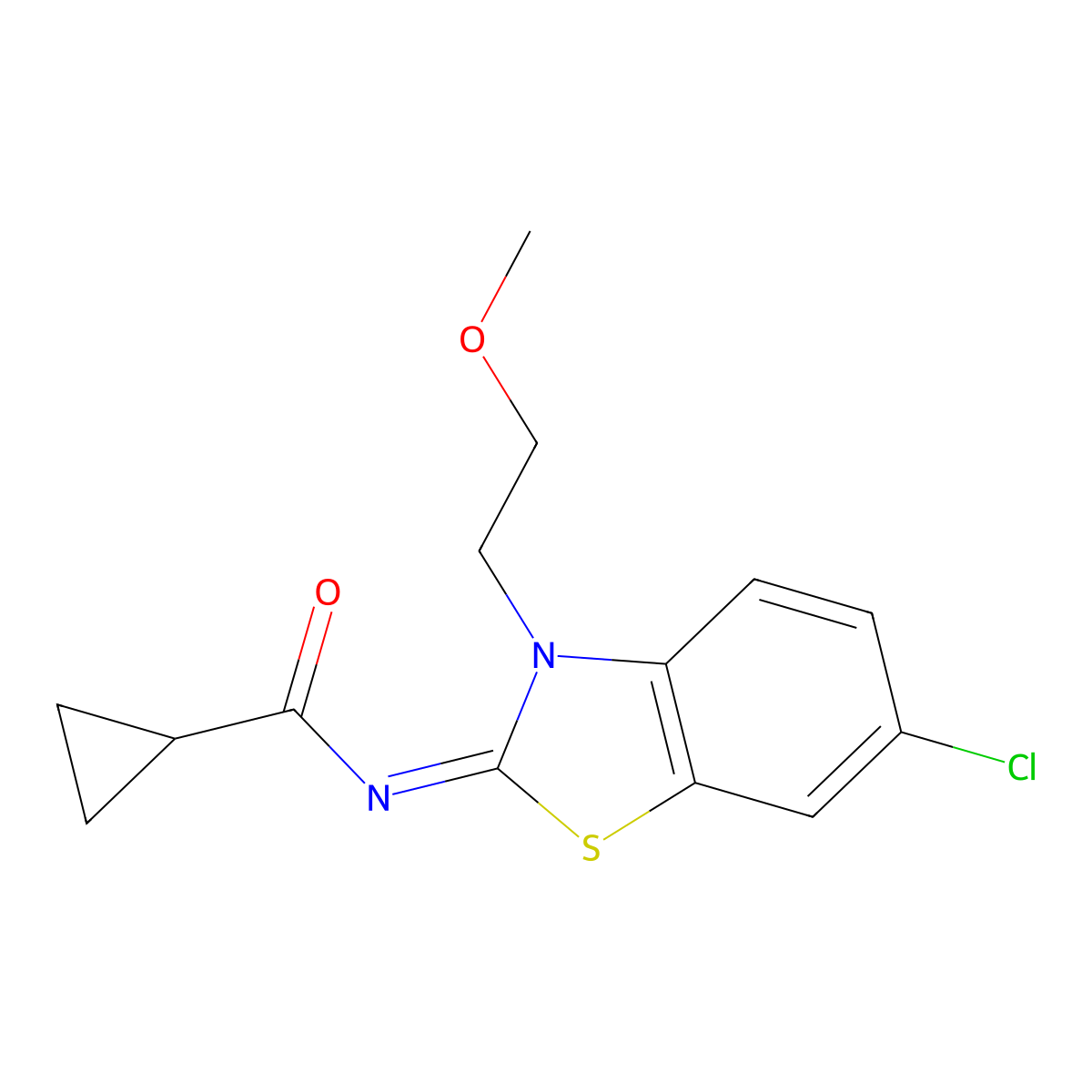 (Z)-N-(6-chloro-3-(2-methoxyethyl)benzo[d]thiazol-2(3H)-ylidene)cyclopropanecarboxamide molecular structure, CAS 1006287-06-4