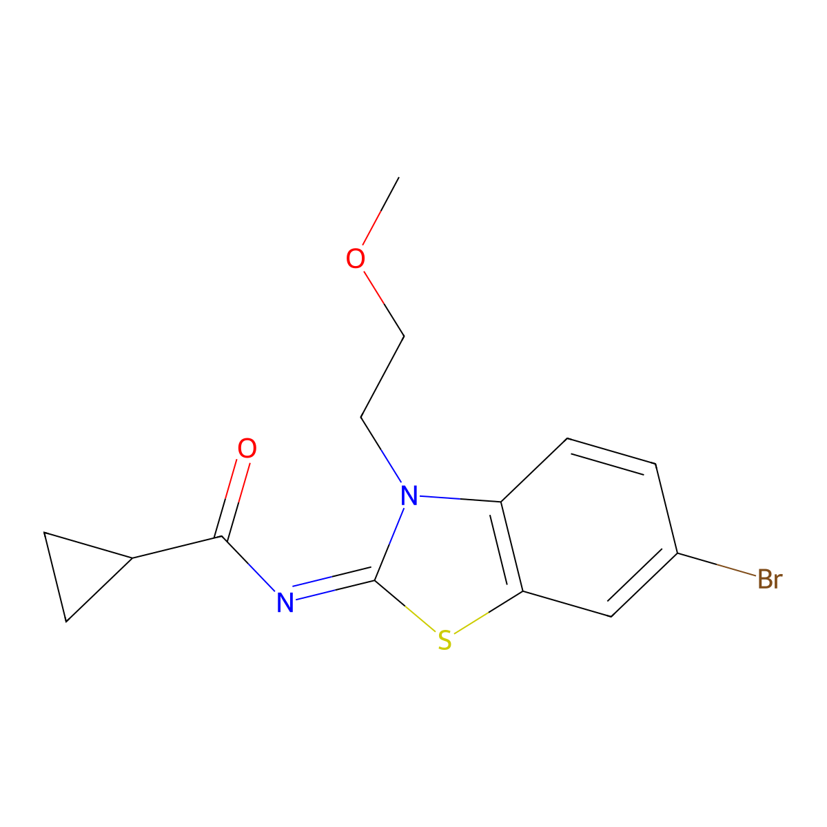 (Z)-N-(6-bromo-3-(2-methoxyethyl)benzo[d]thiazol-2(3H)-ylidene)cyclopropanecarboxamide molecular structure, CAS 1006287-66-6