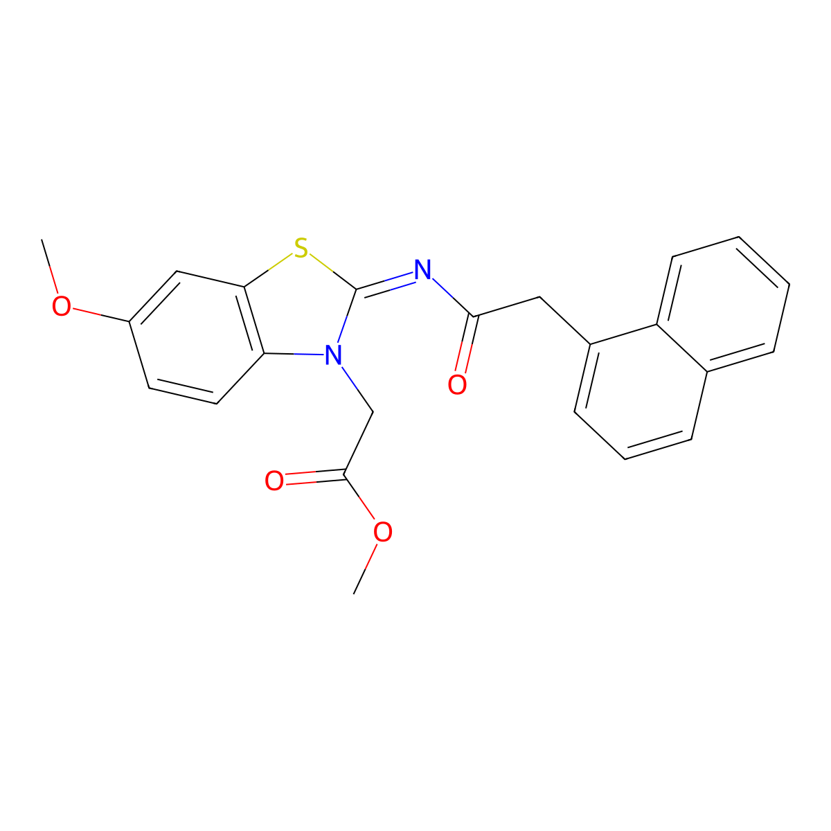 (Z)-methyl 2-(6-methoxy-2-((2-(naphthalen-1-yl)acetyl)imino)benzo[d]thiazol-3(2H)-yl)acetate molecular structure, CAS 1006291-60-6