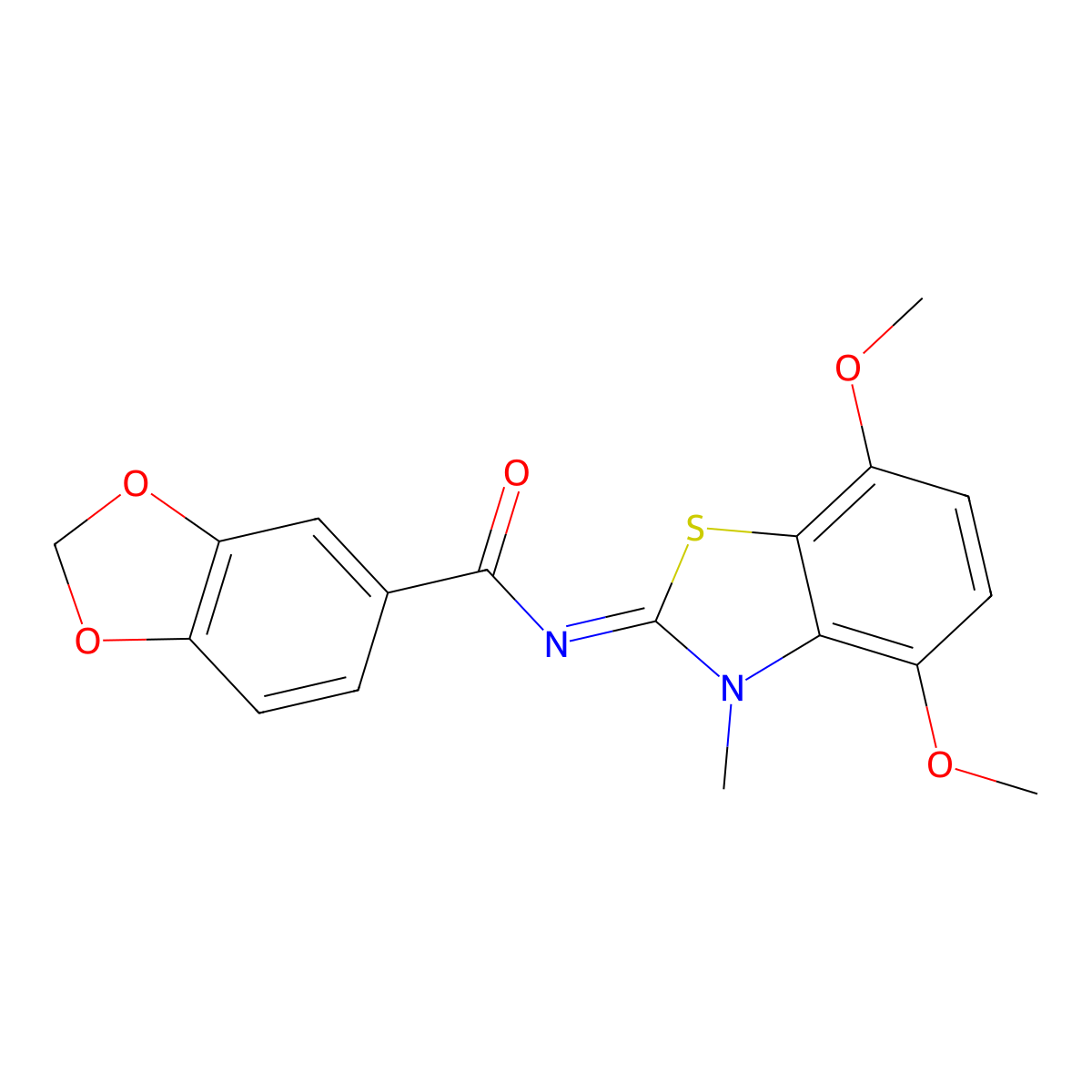 (E)-N-(4,7-dimethoxy-3-methylbenzo[d]thiazol-2(3H)-ylidene)benzo[d][1,3]dioxole-5-carboxamide molecular structure, CAS 1006294-69-4