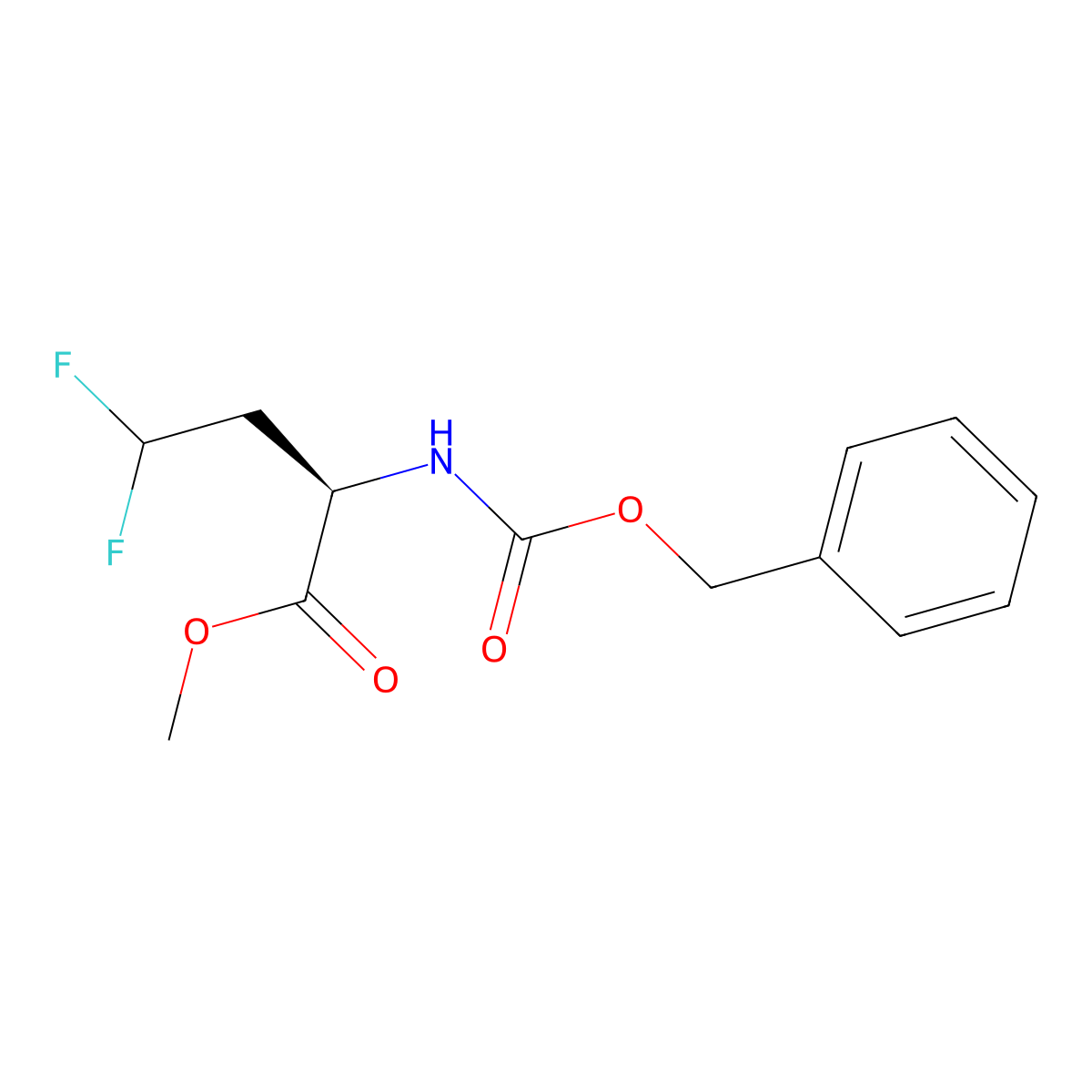 methyl (2R)-2-(benzyloxycarbonylamino)-4,4-difluoro-butanoate molecular structure, CAS 1006295-05-1
