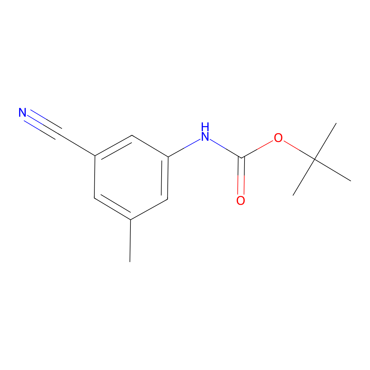 tert-butyl N-(3-cyano-5-methylphenyl)carbamate molecular structure, CAS 1006302-66-4