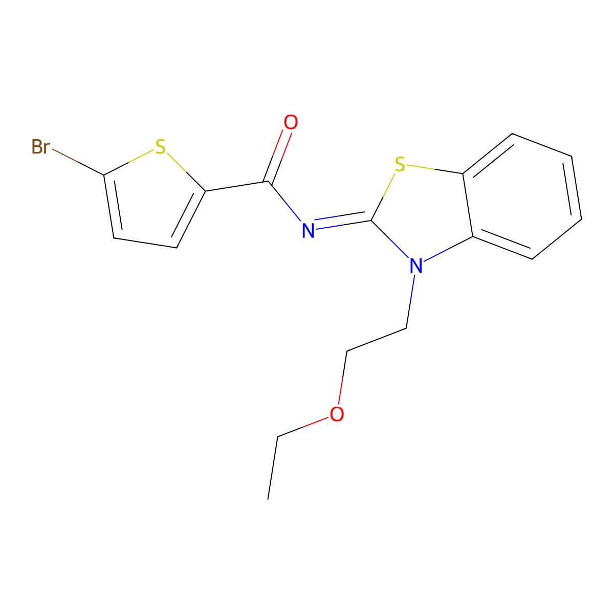 (Z)-5-bromo-N-(3-(2-ethoxyethyl)benzo[d]thiazol-2(3H)-ylidene)thiophene-2-carboxamide molecular structure, CAS 1006303-78-1