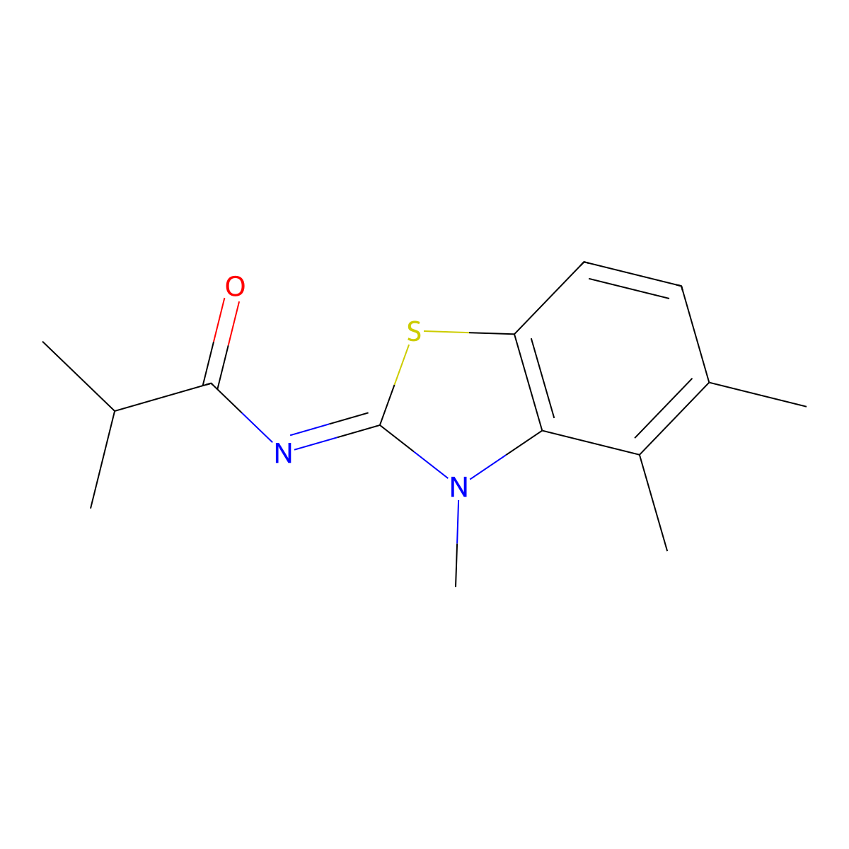(E)-N-(3,4,5-trimethylbenzo[d]thiazol-2(3H)-ylidene)isobutyramide molecular structure, CAS 1006307-86-3
