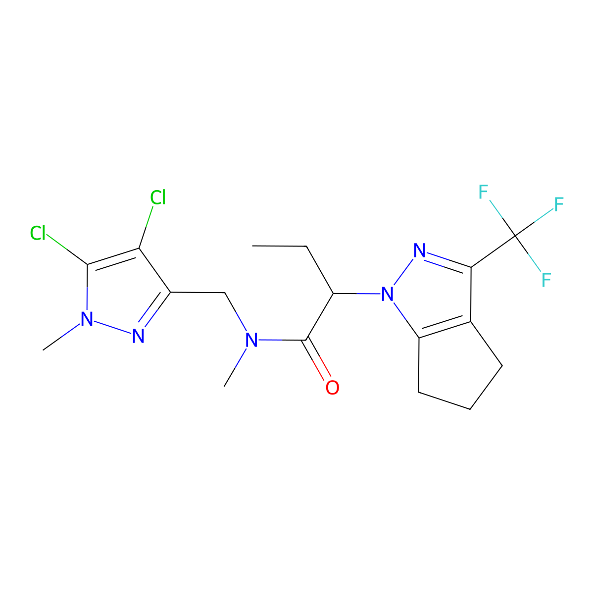 N-[(4,5-dichloro-1-methyl-1H-pyrazol-3-yl)methyl]-N-methyl-2-[3-(trifluoromethyl)-5,6-dihydrocyclopenta[c]pyrazol-1(4H)-yl]butanamide molecular structure, CAS 1006315-32-7