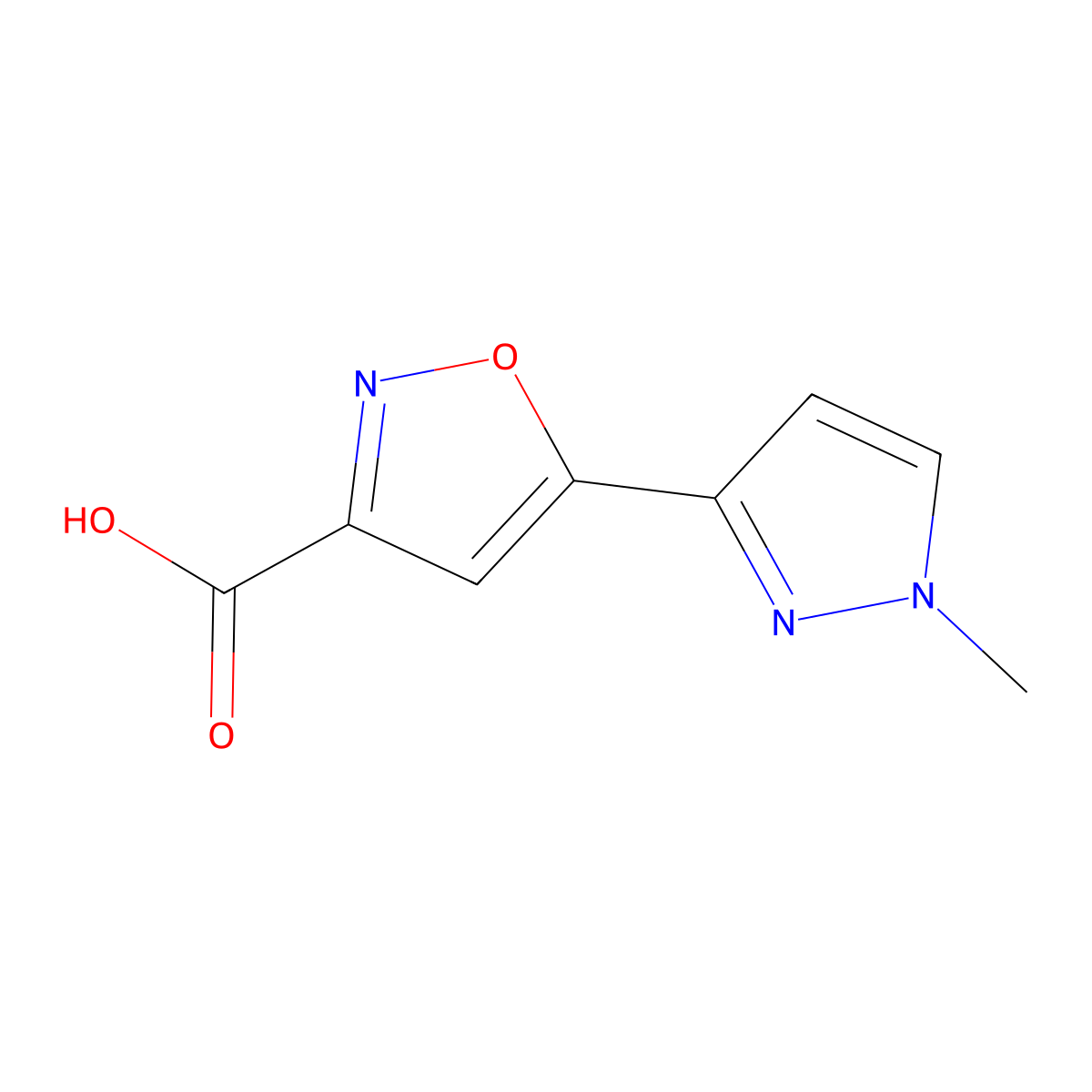 5-(1-Methyl-1H-pyrazol-3-YL)isoxazole-3-carboxylic acid molecular structure, CAS 1006319-20-5
