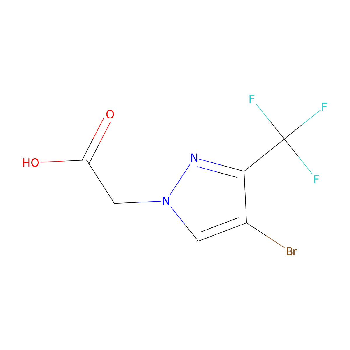 [4-bromo-3-(trifluoromethyl)-1H-pyrazol-1-yl]acetic acid molecular structure, CAS 1006319-26-1