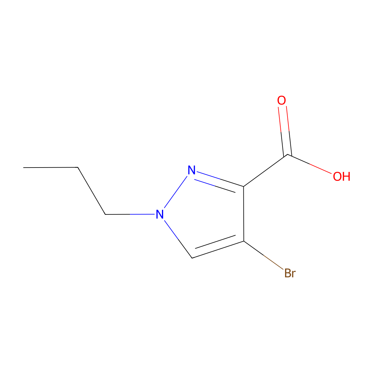 4-bromo-1-propyl-1H-pyrazole-3-carboxylic acid molecular structure, CAS 1006319-30-7
