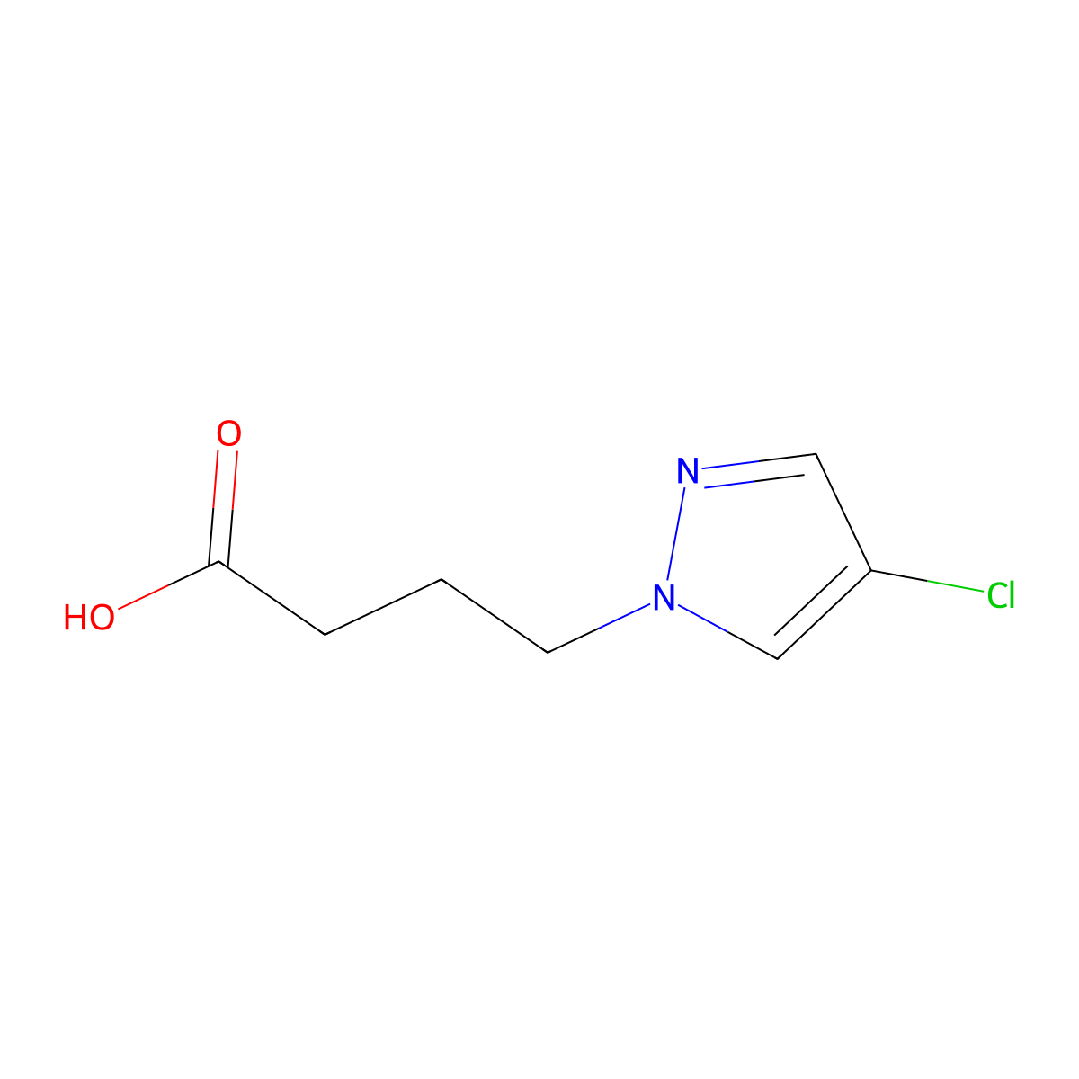 4-(4-chloro-1H-pyrazol-1-yl)butanoic acid molecular structure, CAS 1006319-31-8