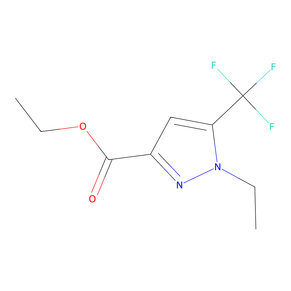 ethyl 1-ethyl-5-(trifluoromethyl)-1H-pyrazole-3-carboxylate molecular structure, CAS 1006319-33-0