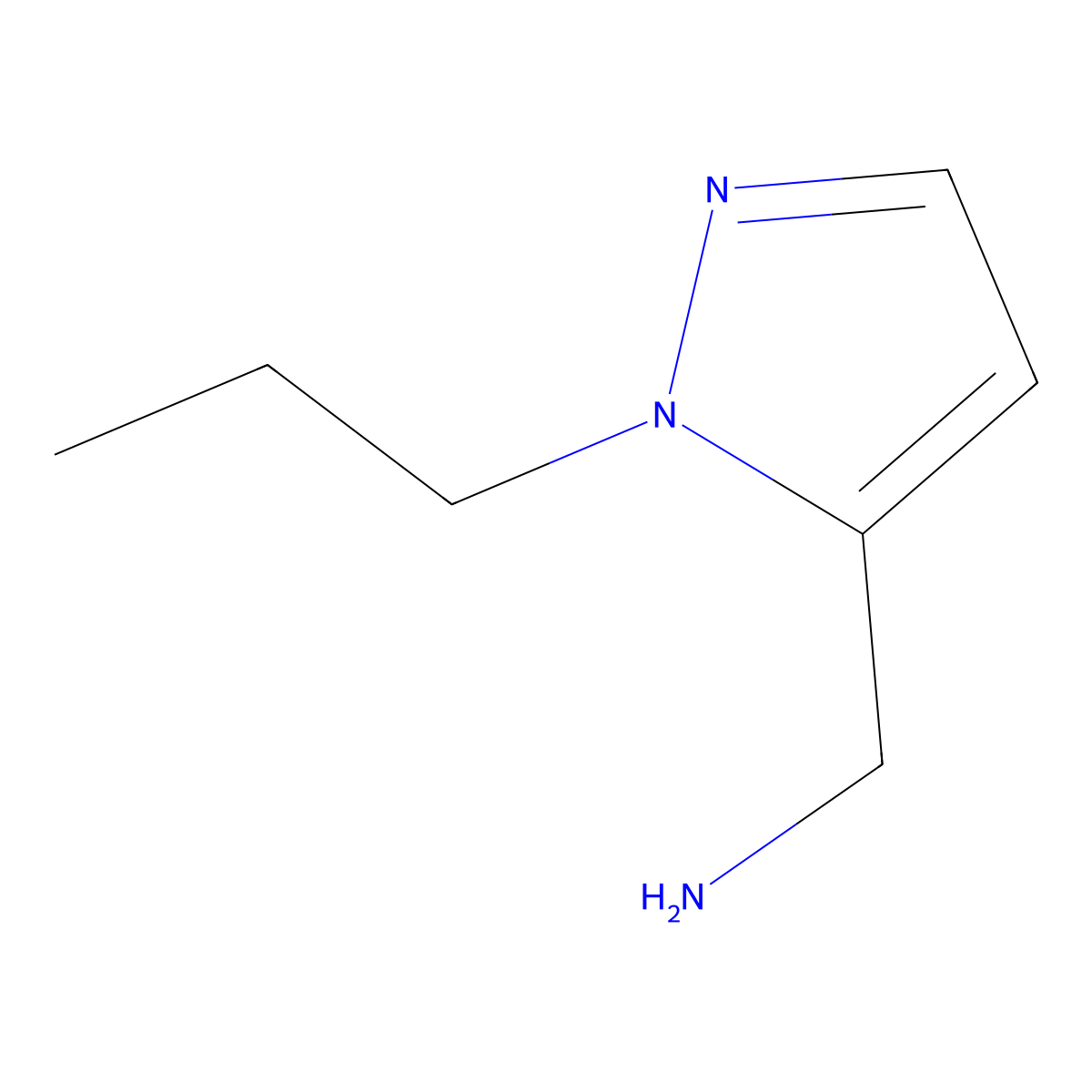 (1-propyl-1H-pyrazol-5-yl)methanamine molecular structure, CAS 1006319-35-2
