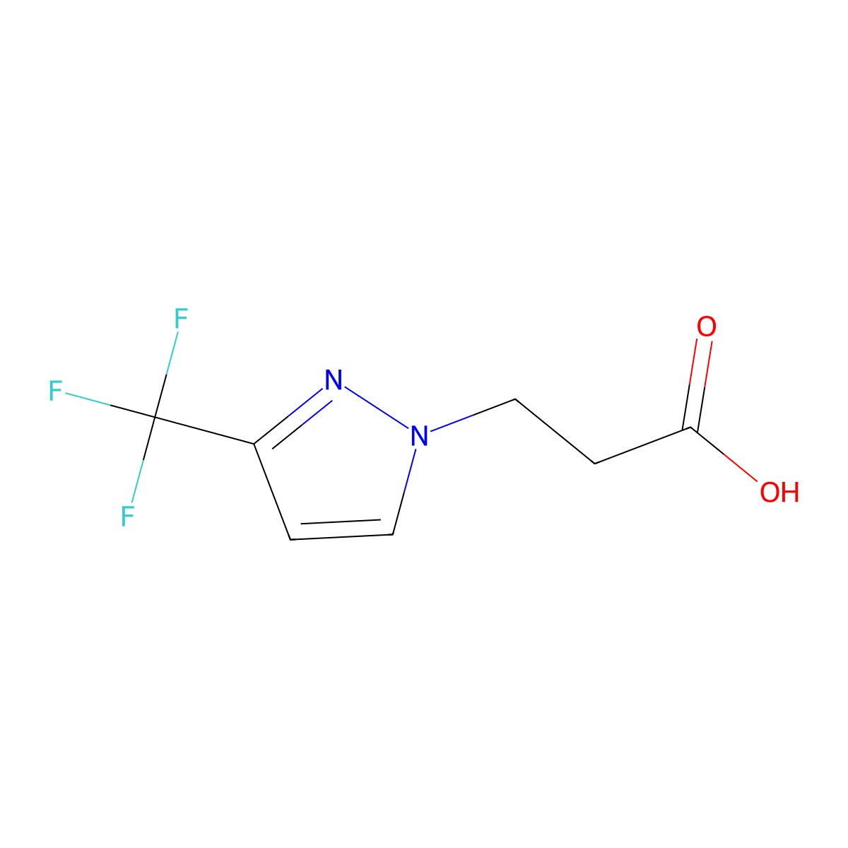 3-[3-(trifluoromethyl)-1H-pyrazol-1-yl]propanoic acid molecular structure, CAS 1006319-37-4