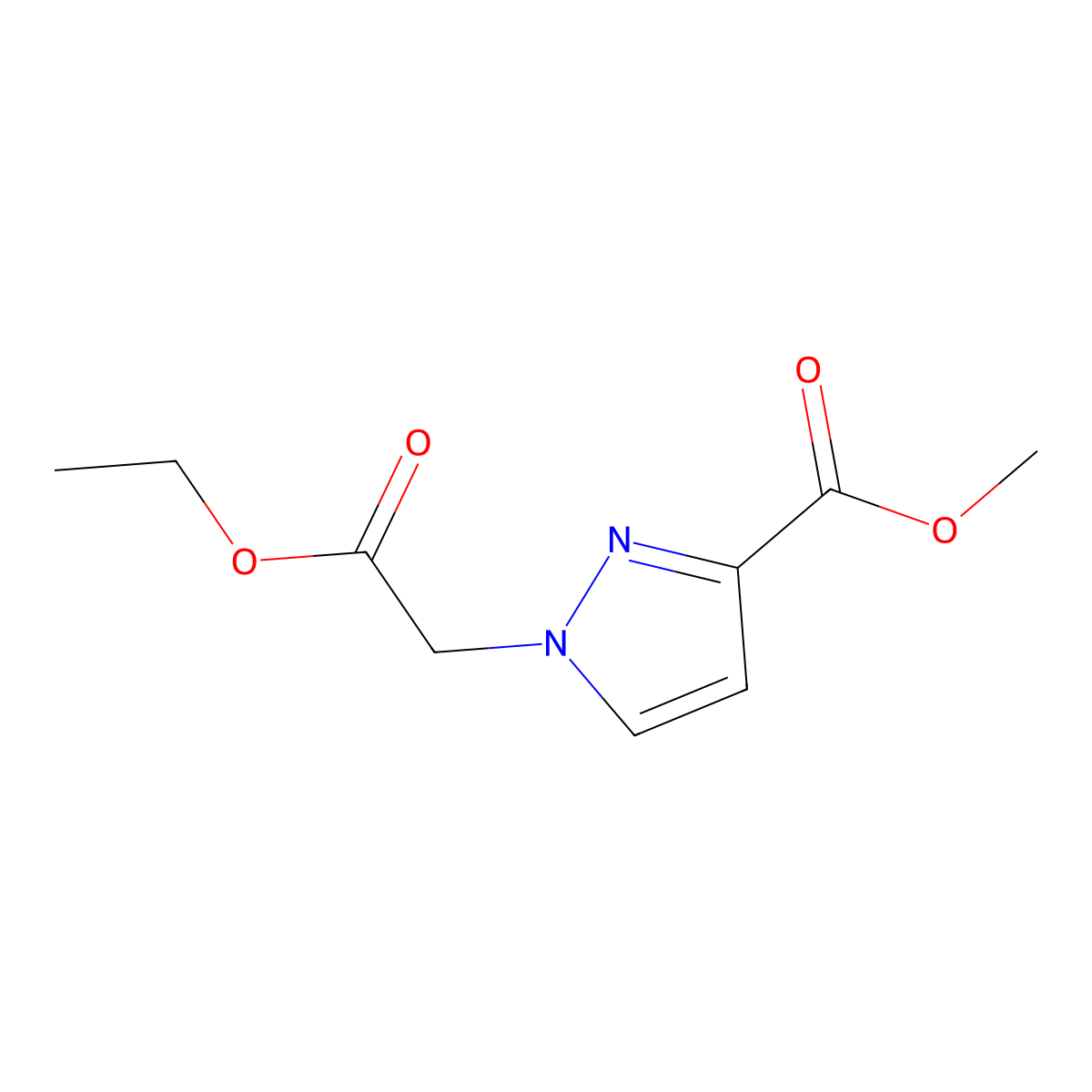 methyl 1-(2-ethoxy-2-oxoethyl)-1H-pyrazole-3-carboxylate molecular structure, CAS 1006319-54-5