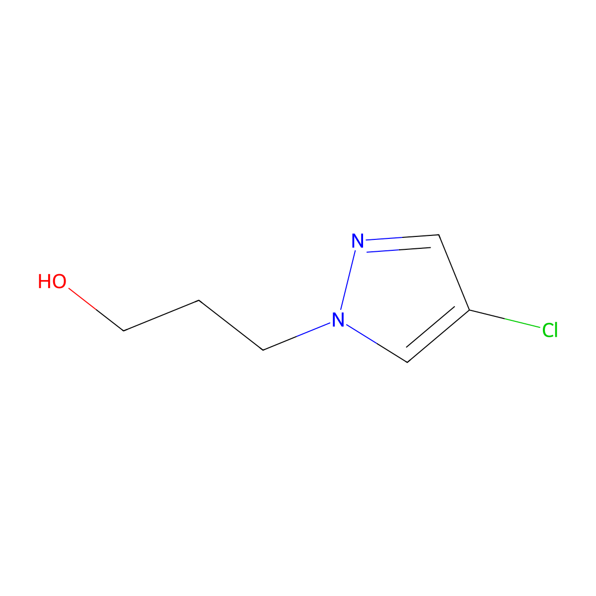 3-(4-chloro-1H-pyrazol-1-yl)propan-1-ol molecular structure, CAS 1006319-94-3