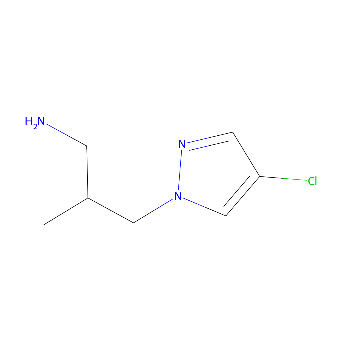 4-Chloro-beta-methyl-1H-pyrazole-1-propanamine molecular structure, CAS 1006319-99-8