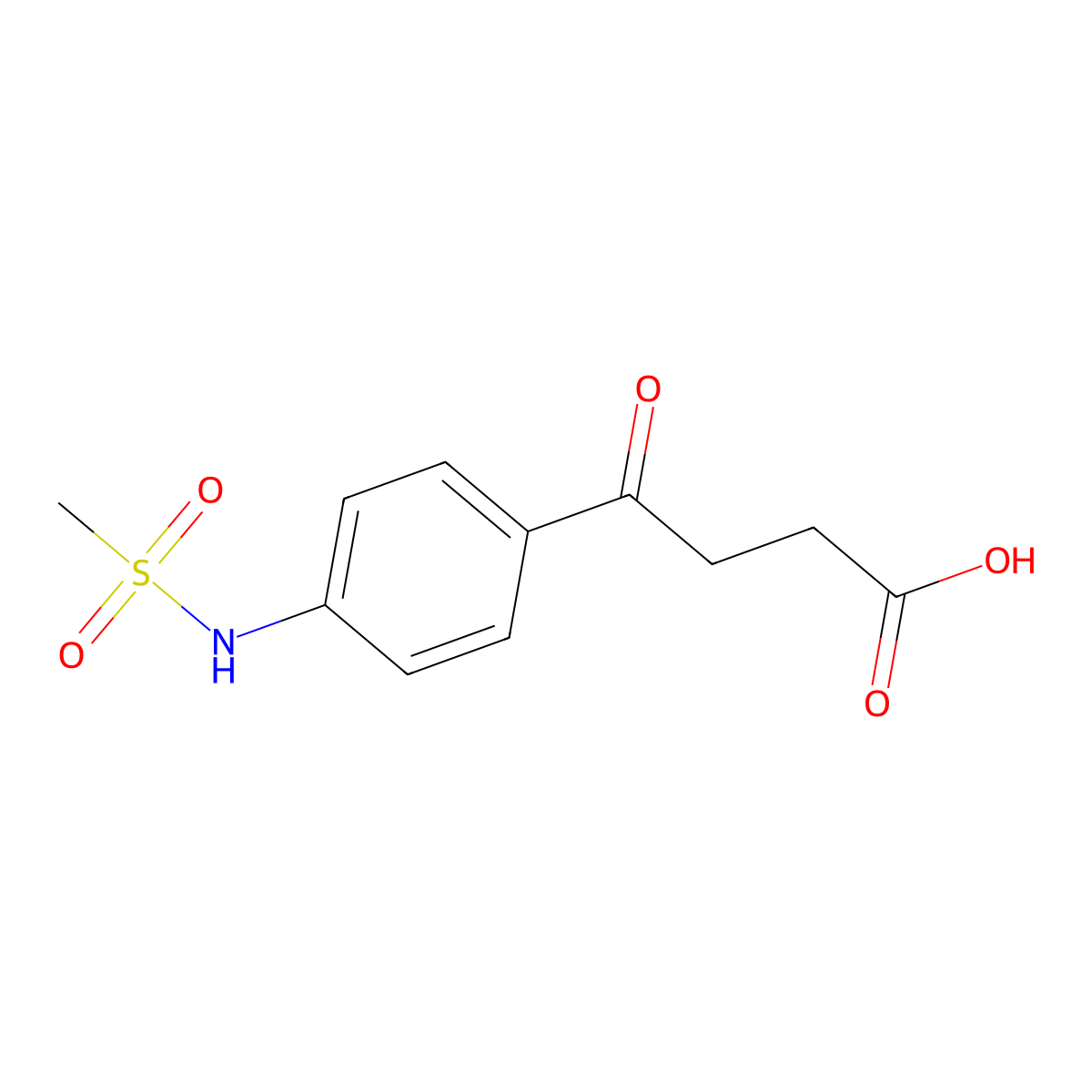 4-(4-(Methylsulfonamido)phenyl)-4-oxobutanoic acid molecular structure, CAS 100632-57-3