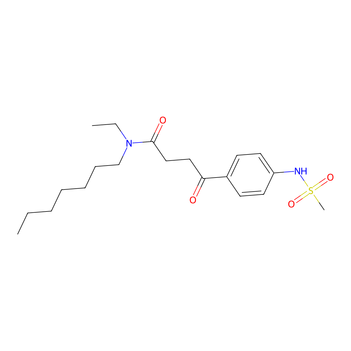 N-Ethyl-n-heptyl-4-(4-(methylsulfonamido)phenyl)-4-oxobutanamide molecular structure, CAS 100632-58-4