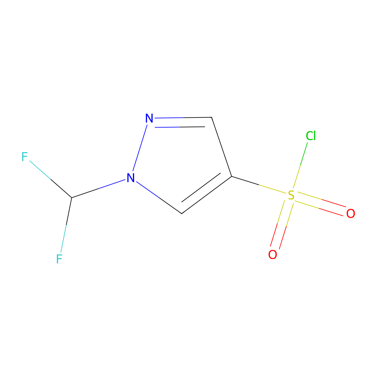 1-(difluoromethyl)-1H-pyrazole-4-sulfonyl chloride molecular structure, CAS 1006320-00-8