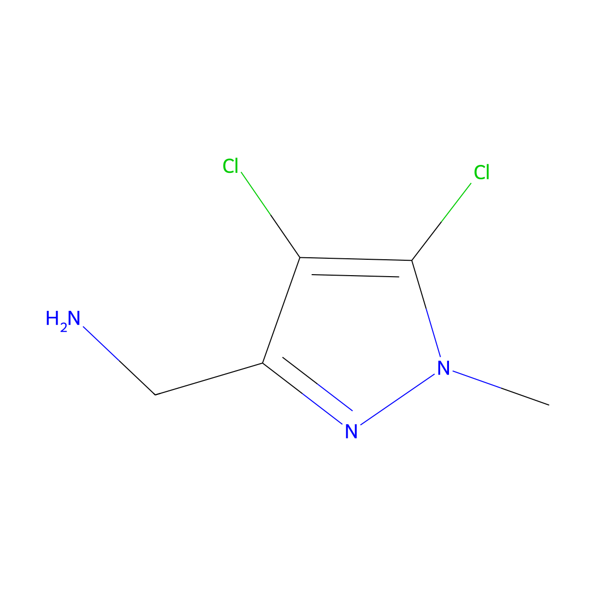 (4,5-Dichloro-1-methyl-1H-pyrazol-3-YL)methylamine molecular structure, CAS 1006320-03-1
