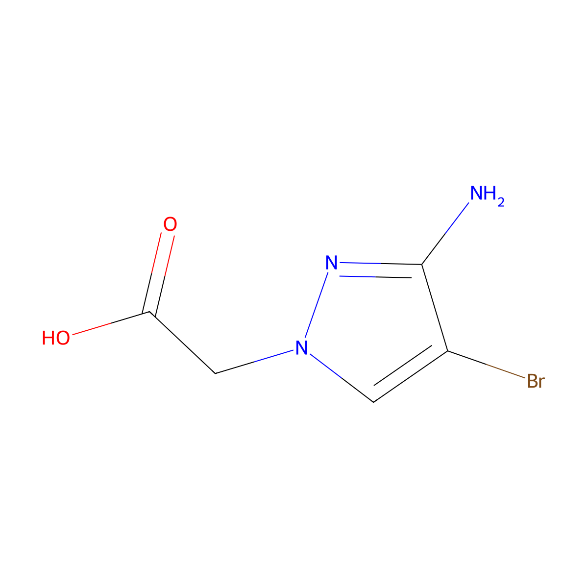 2-(3-amino-4-bromo-1H-pyrazol-1-yl)acetic acid molecular structure, CAS 1006320-13-3