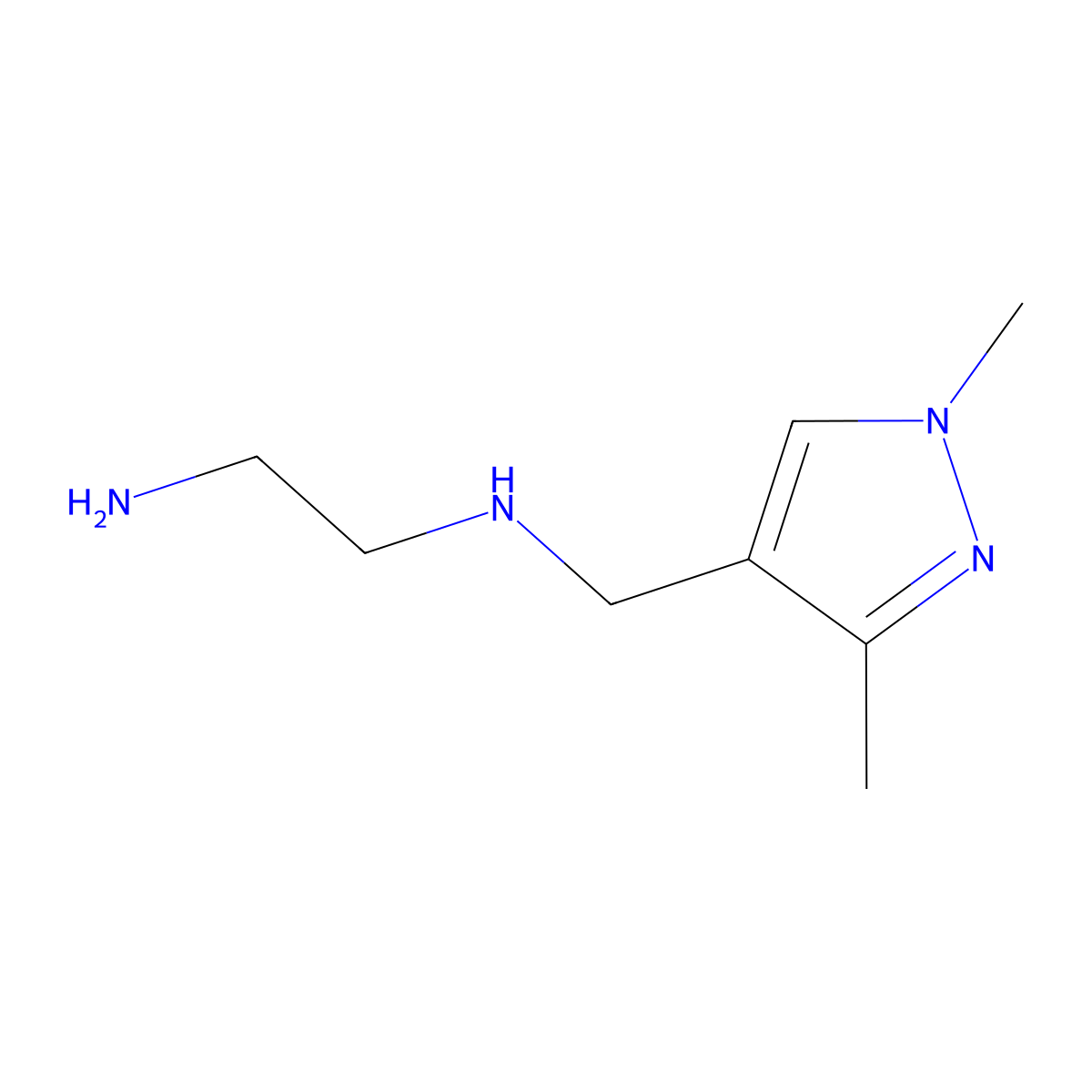N-[(1,3-dimethyl-1H-pyrazol-4-yl)methyl]ethane-1,2-diamine molecular structure, CAS 1006323-11-0