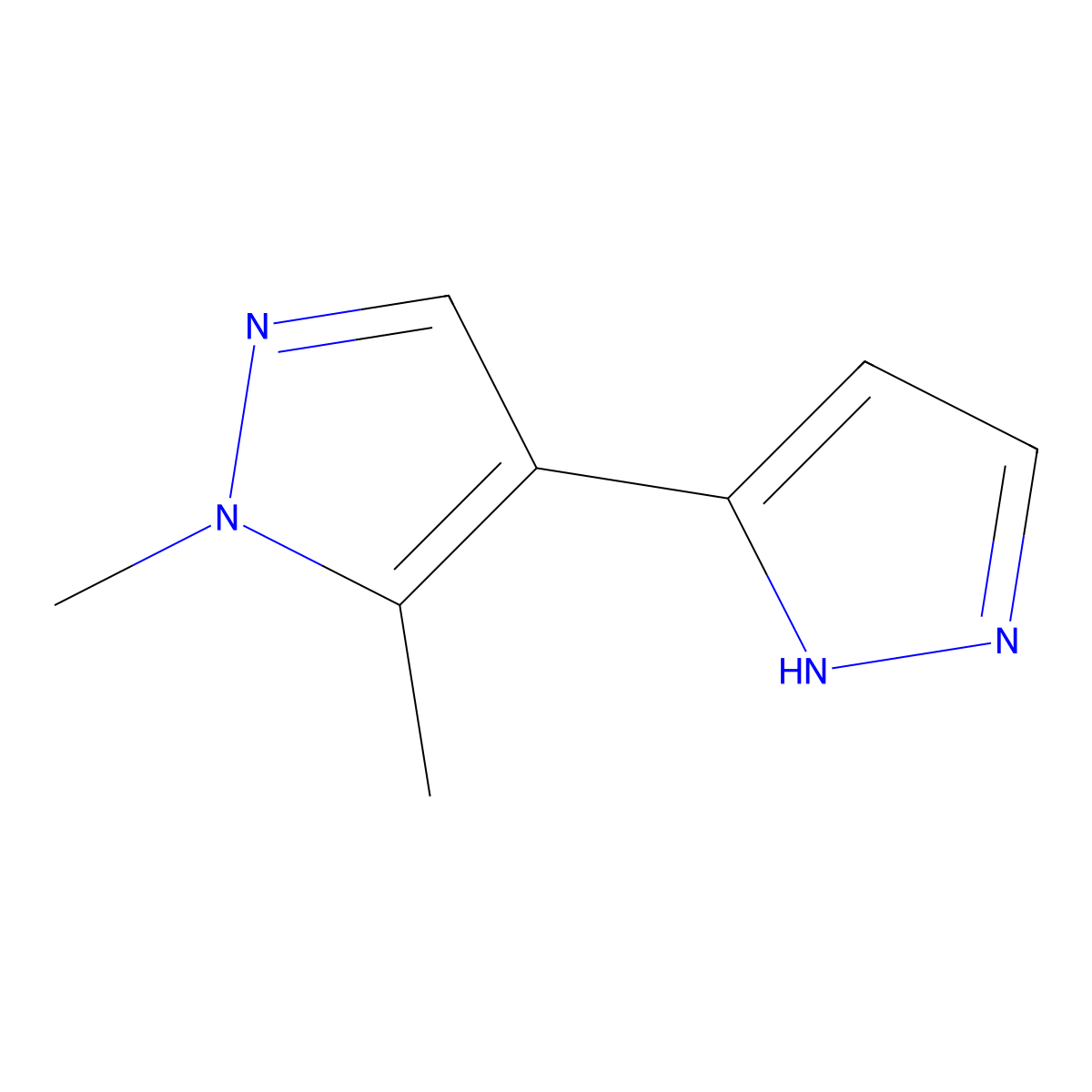 1',5'-dimethyl-1H,1'H-3,4'-bipyrazole molecular structure, CAS 1006327-22-5