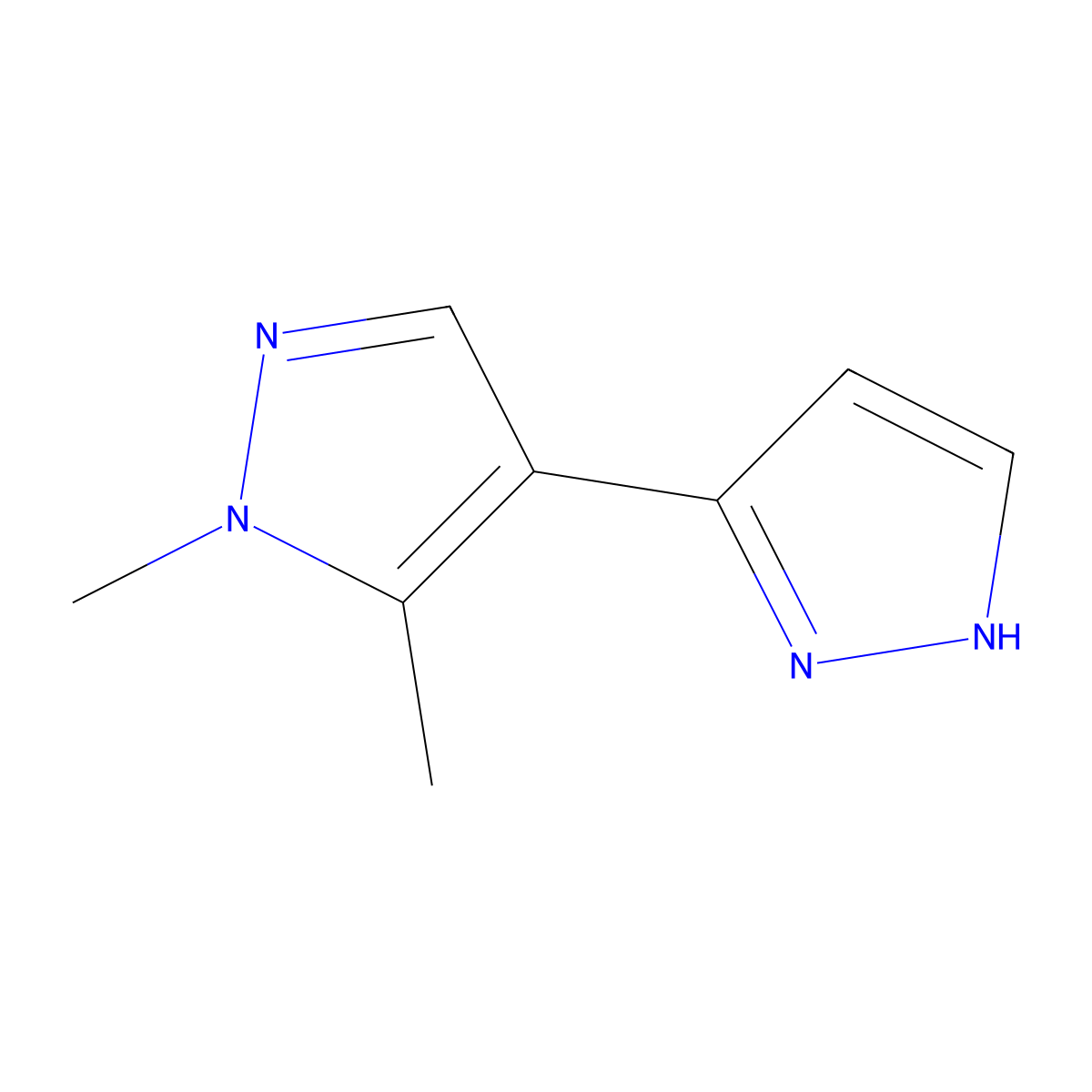 1',5'-dimethyl-1H,1'H-3,4'-bipyrazole molecular structure, CAS 1006327-22-5