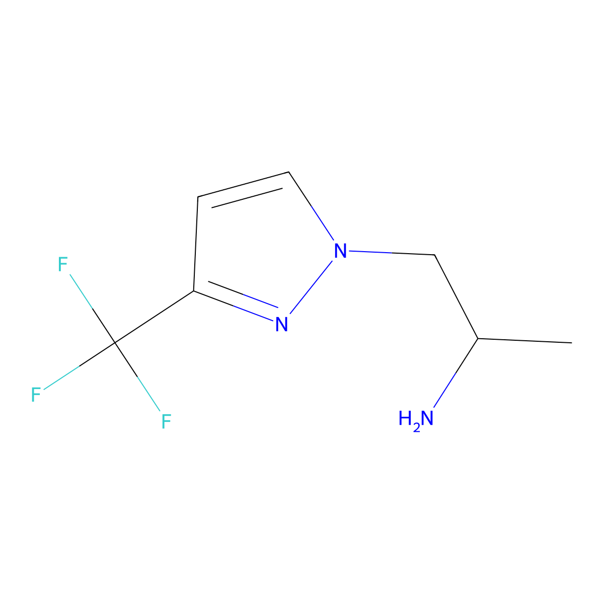 1-(3-(trifluoromethyl)-1H-pyrazol-1-yl)propan-2-amine molecular structure, CAS 1006328-56-8