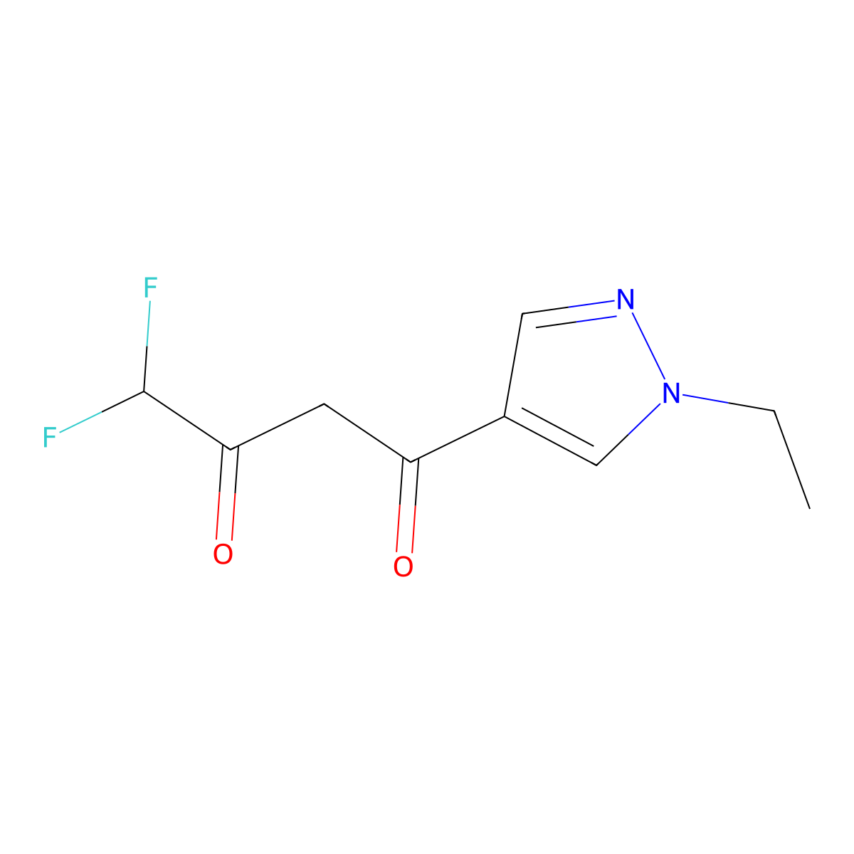 1-(1-Ethyl-1H-pyrazol-4-yl)-4,4-difluorobutane-1,3-dione molecular structure, CAS 1006329-10-7