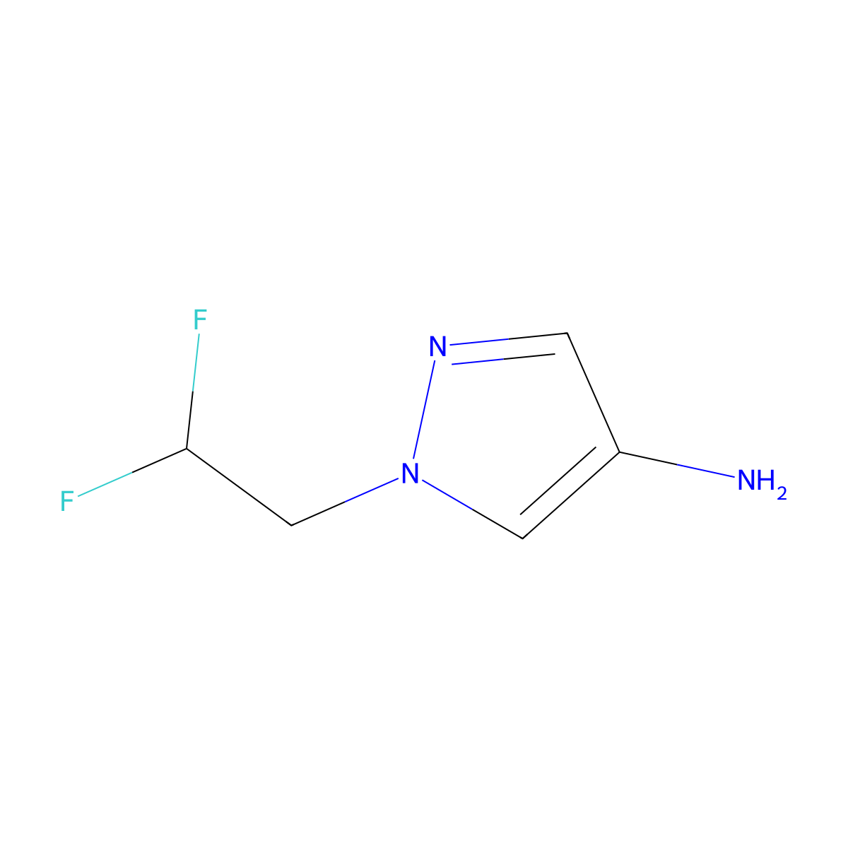 1-(2,2-difluoroethyl)-1H-pyrazol-4-amine molecular structure, CAS 1006333-08-9
