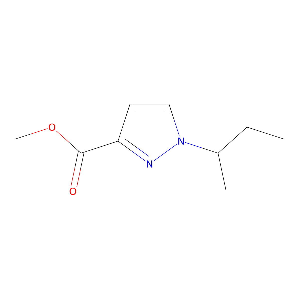 Methyl 1-sec-butyl-1H-pyrazole-3-carboxylate molecular structure, CAS 1006333-20-5