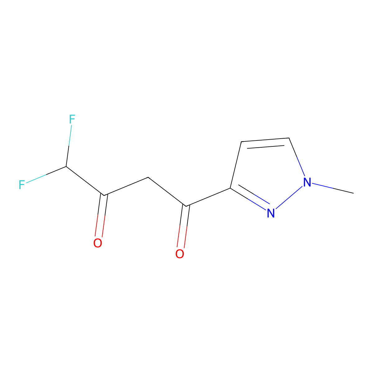 4,4-difluoro-1-(1-methyl-1H-pyrazol-3-yl)butane-1,3-dione molecular structure, CAS 1006333-28-3