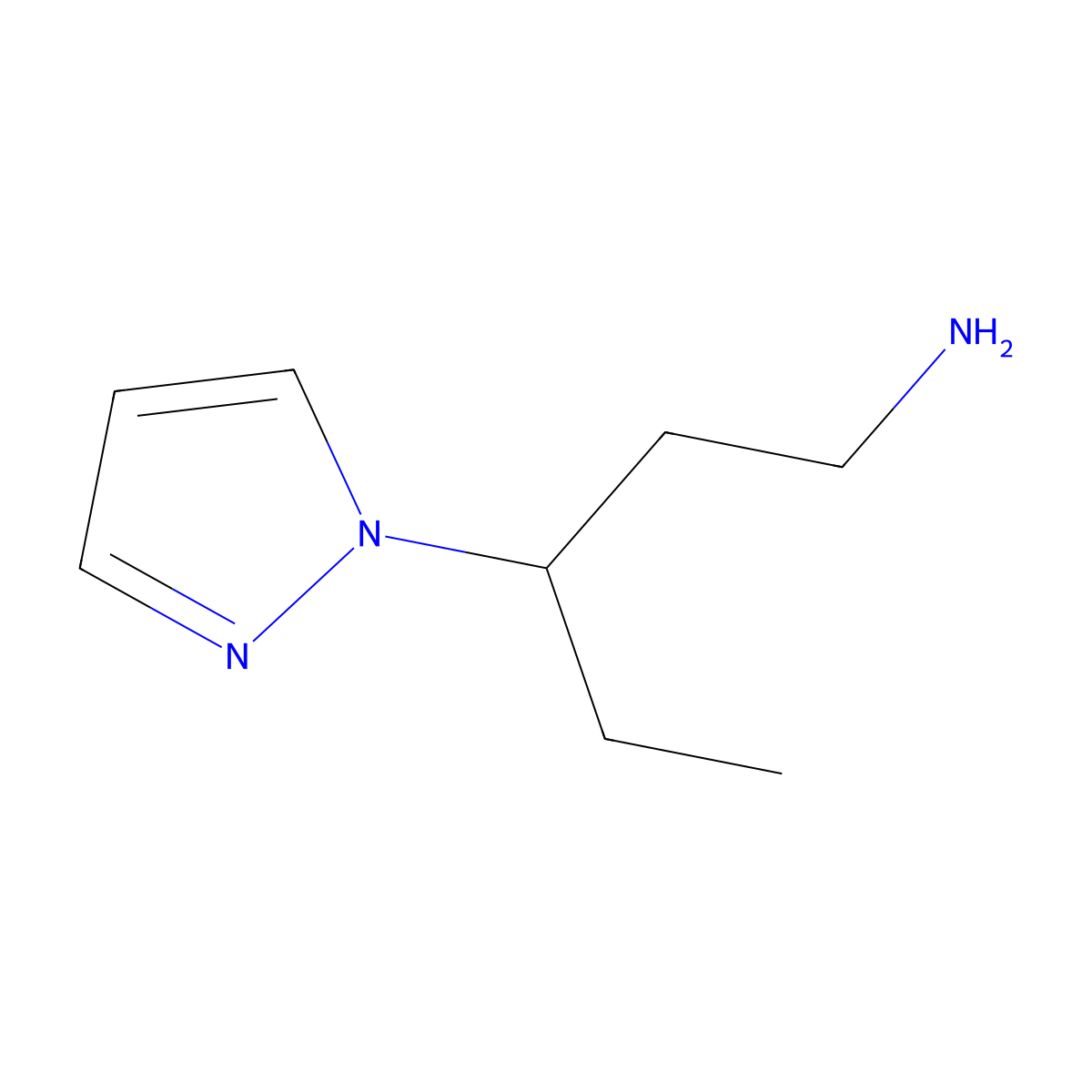 3-(1H-pyrazol-1-yl)pentan-1-amine molecular structure, CAS 1006334-25-3