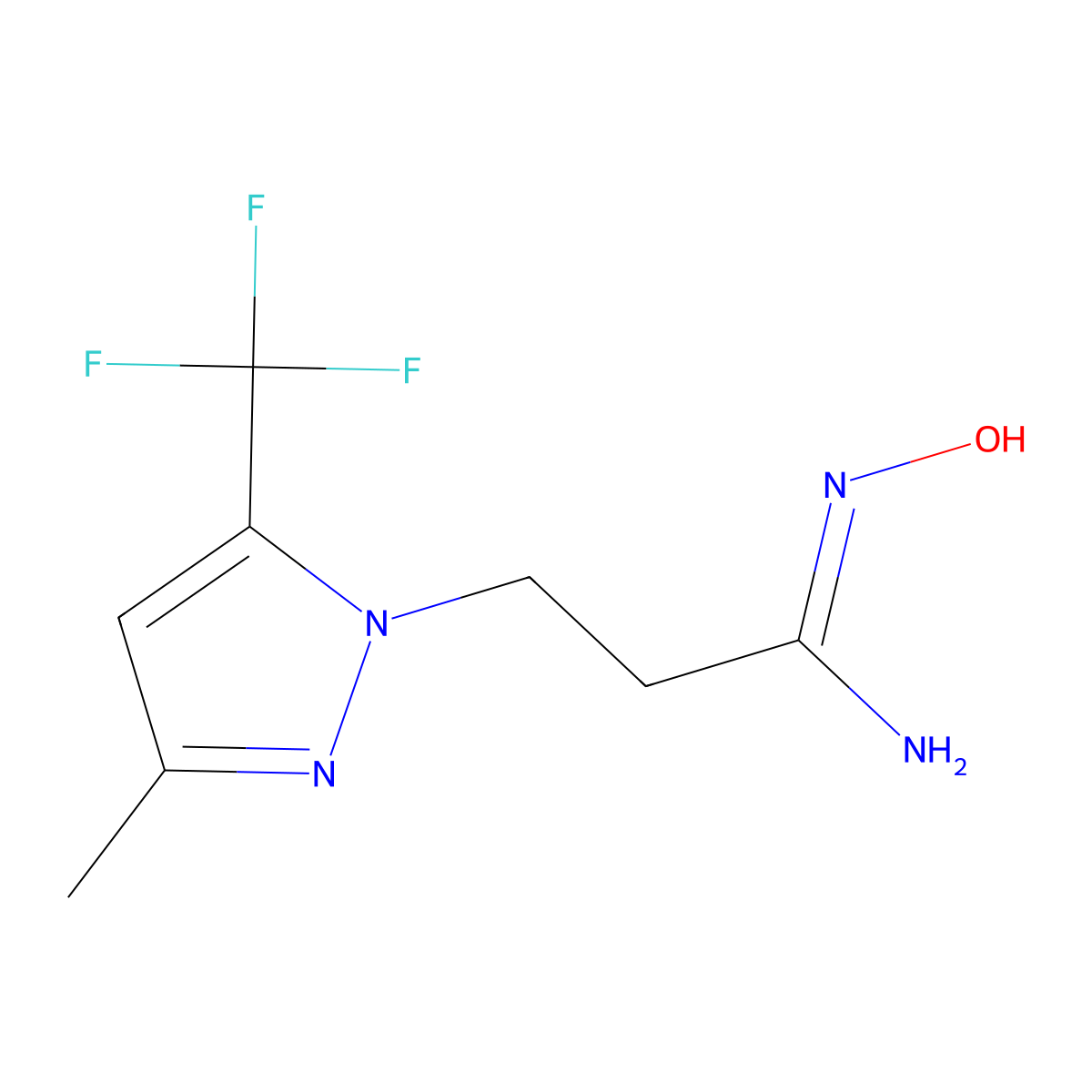 (1Z)-N'-hydroxy-3-[3-methyl-5-(trifluoromethyl)-1H-pyrazol-1-yl]propanimidamide molecular structure, CAS 1006334-31-1