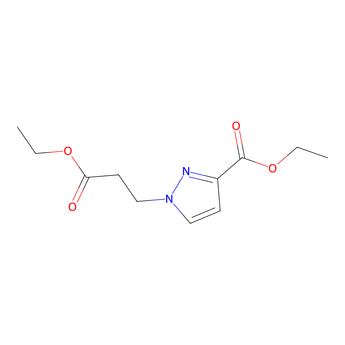 ethyl 1-(3-ethoxy-3-oxopropyl)-1H-pyrazole-3-carboxylate molecular structure, CAS 1006334-32-2