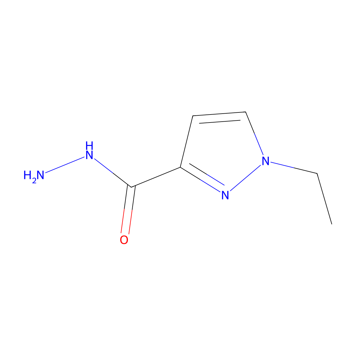 1-ethyl-1H-pyrazole-3-carbohydrazide molecular structure, CAS 1006334-35-5