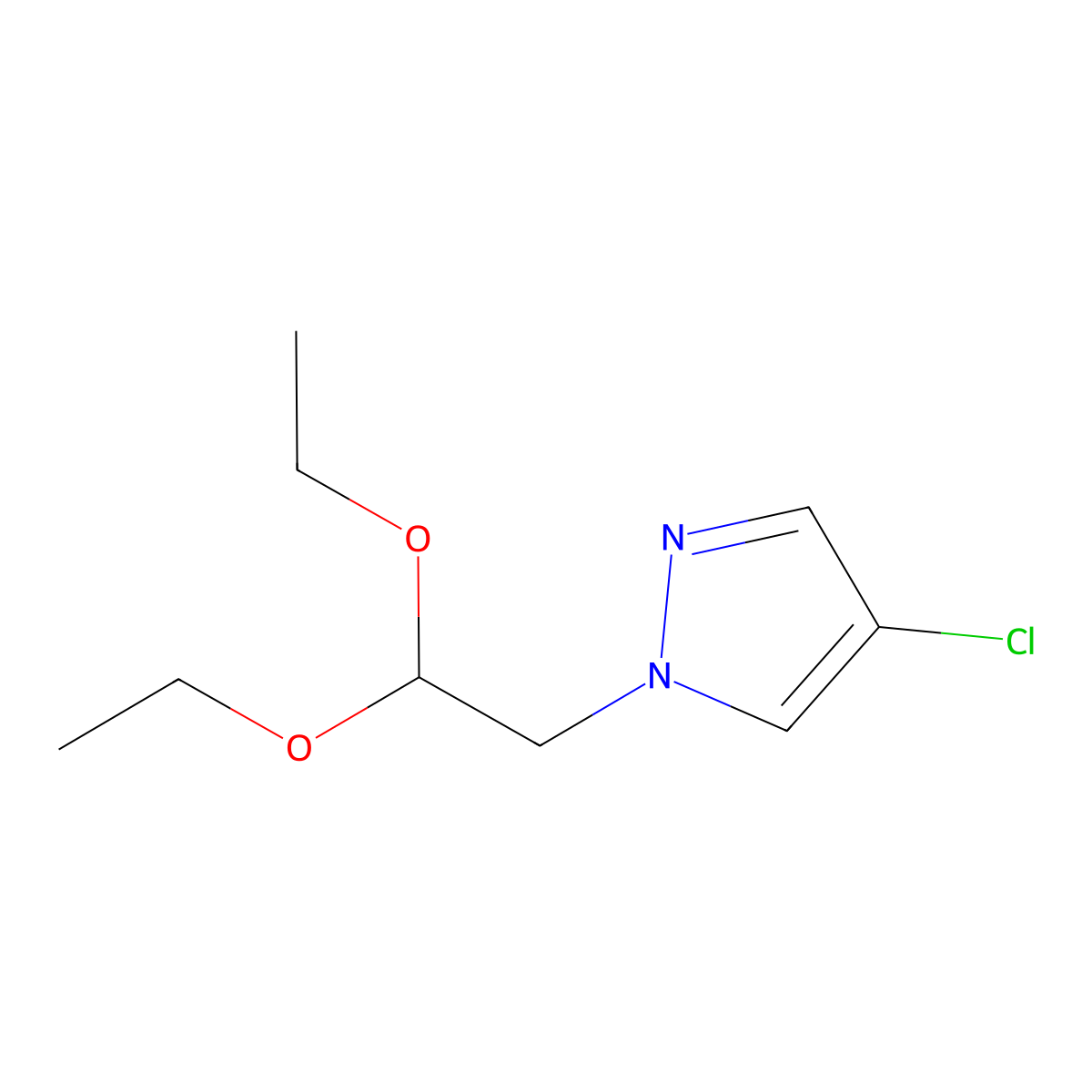 4-Chloro-1-(2,2-diethoxyethyl)-1H-pyrazole molecular structure, CAS 1006334-37-7