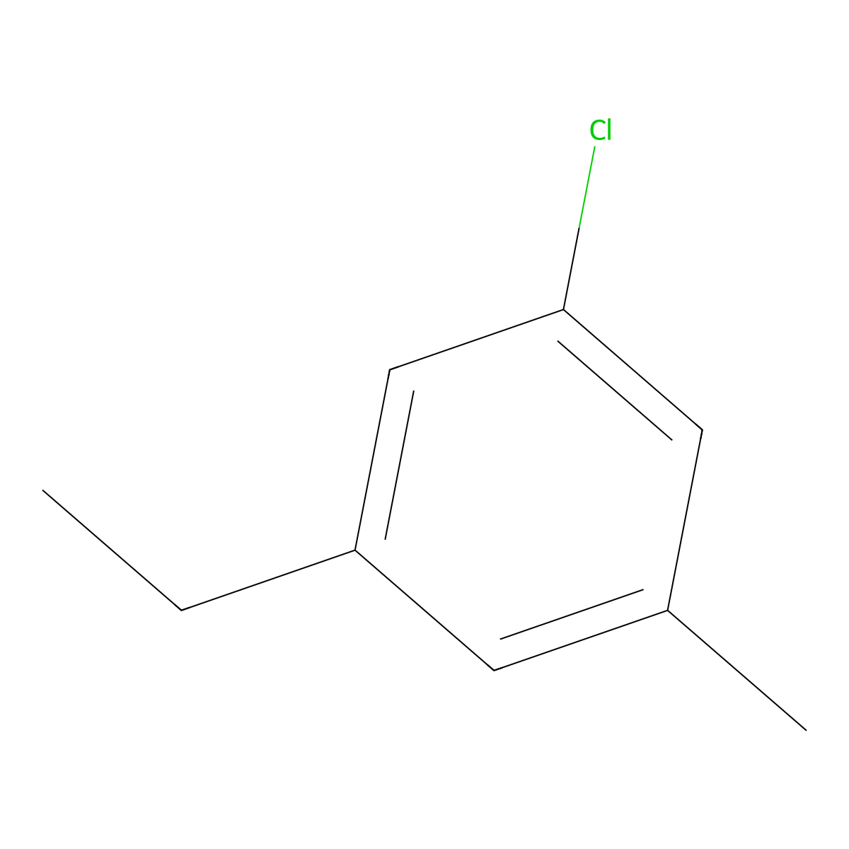 Benzene, 1-chloro-3-ethyl-5-methyl- molecular structure, CAS 100634-69-3